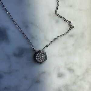 SWAROVSKI silver Hexagon Pendant Necklace